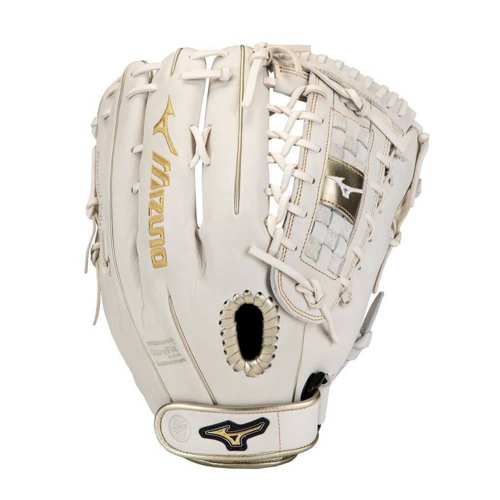 Womens Mizuno MVP Prime SE Fastpitch 13" Softball Gloves White/Gold Philippines (DNMZIH576)